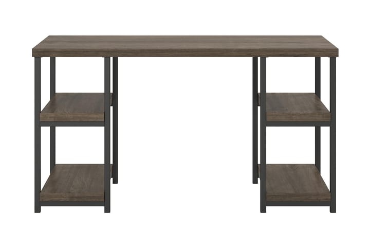 Skrivbord Ashlar 137 cm med Förvaring 4 Hyllor Brun/Svart - Dorel Home - Möbler - Bord & matgrupp - Kontorsbord - Skrivbord