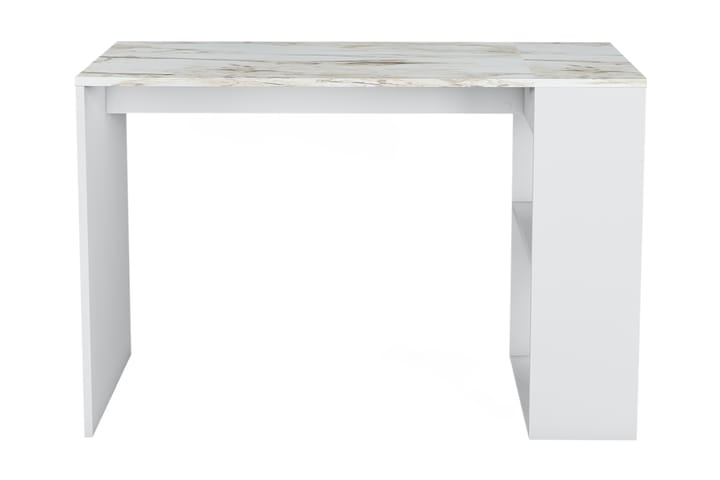Skrivbord Atacama 112 cm med Förvaring Hylla Marmormönster - Vit - Möbler - Bord & matgrupp - Kontorsbord - Skrivbord