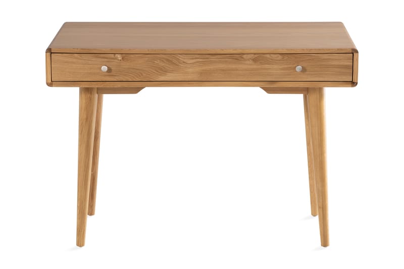 Skrivbord Barke 110 cm med Förvaring Låda Massiv Ek - Brun - Möbler - Bord & matgrupp - Matbord & köksbord