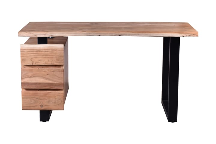 Skrivbord Beaminster 147 cm med Förvaring 3 Lådor - Akacia/Svart - Möbler - Bord & matgrupp - Kontorsbord - Skrivbord