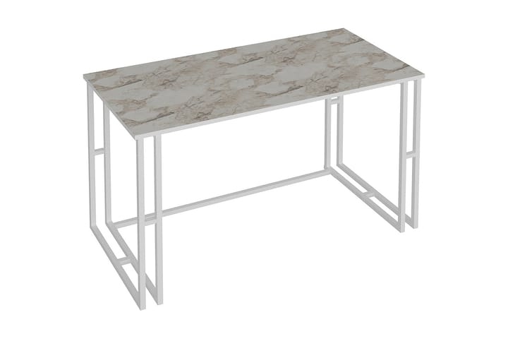 Skrivbord Blista 120 cm Marmormönster - Vit - Möbler - Bord & matgrupp - Kontorsbord - Skrivbord