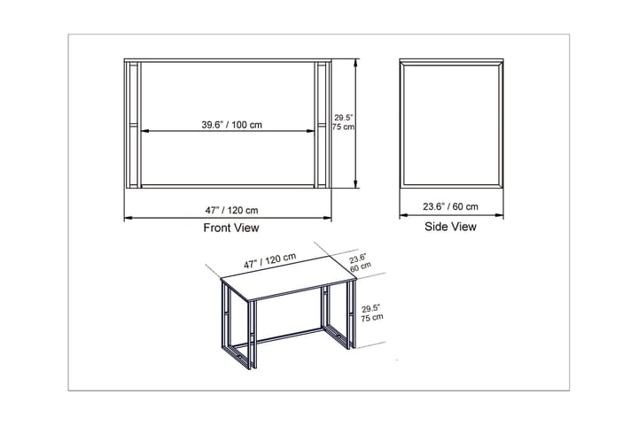 Skrivbord Blista 120 cm Marmormönster - Vit - Möbler - Bord & matgrupp - Kontorsbord - Skrivbord