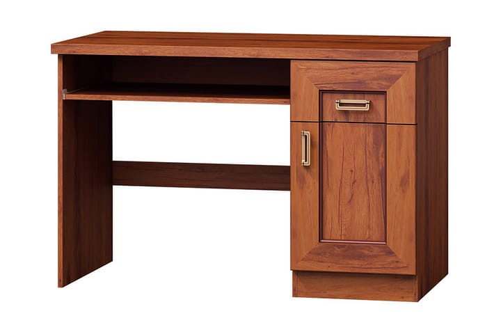 Skrivbord Borek 118 cm med Förvaring Lådor+Hylla+Skåp - Ljusbrun - Möbler - Bord & matgrupp - Kontorsbord - Skrivbord