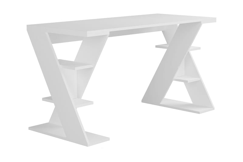 Skrivbord Briska 140 cm med Förvaring Hyllor - Vit - Möbler - Bord & matgrupp - Kontorsbord - Skrivbord