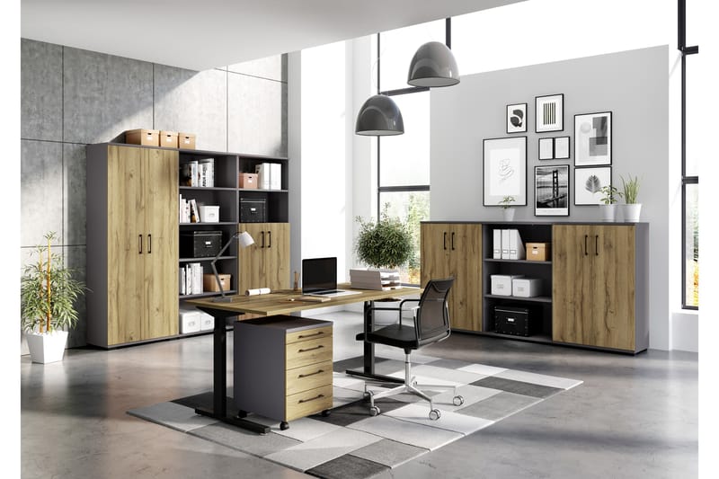 Skrivbord Campano 160 cm - Brun/Svart - Möbler - Bord & matgrupp - Kontorsbord - Skrivbord - Höj och sänkbart skrivbord
