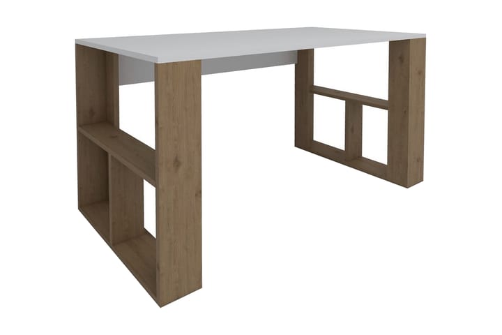 Skrivbord Carmes 120 cm - Vit/Natur - Möbler - Bord & matgrupp - Kontorsbord - Skrivbord