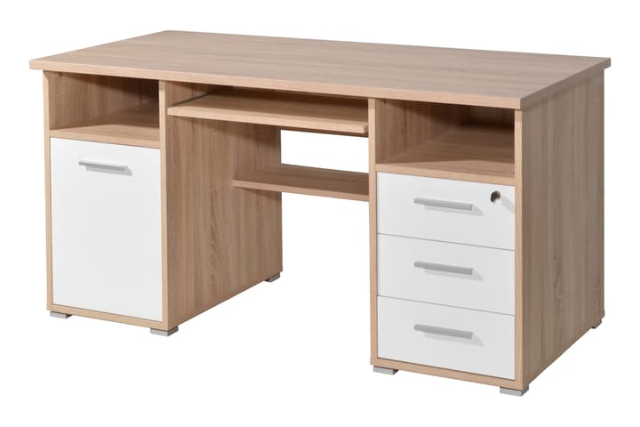 Skrivbord Castelli 145 cm med Förvaring - Ekfärg/Vit - Möbler - Bord & matgrupp - Kontorsbord - Skrivbord