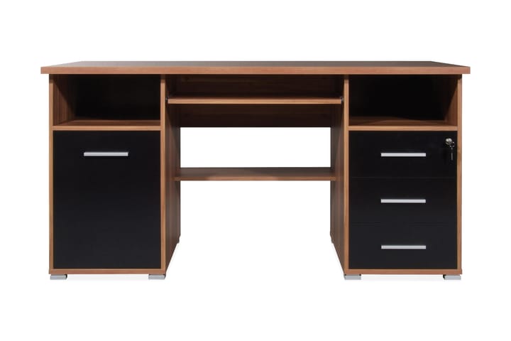 Skrivbord Castelli 145 cm med Förvaring - Valnötsbrun/Svart - Möbler - Bord & matgrupp - Kontorsbord - Skrivbord
