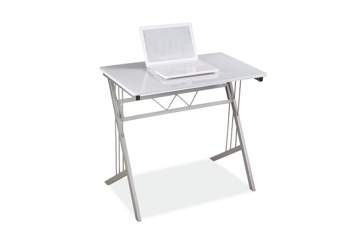 Skrivbord Chavara 80 cm - Vit/Silver - Möbler - Bord & matgrupp - Kontorsbord - Skrivbord