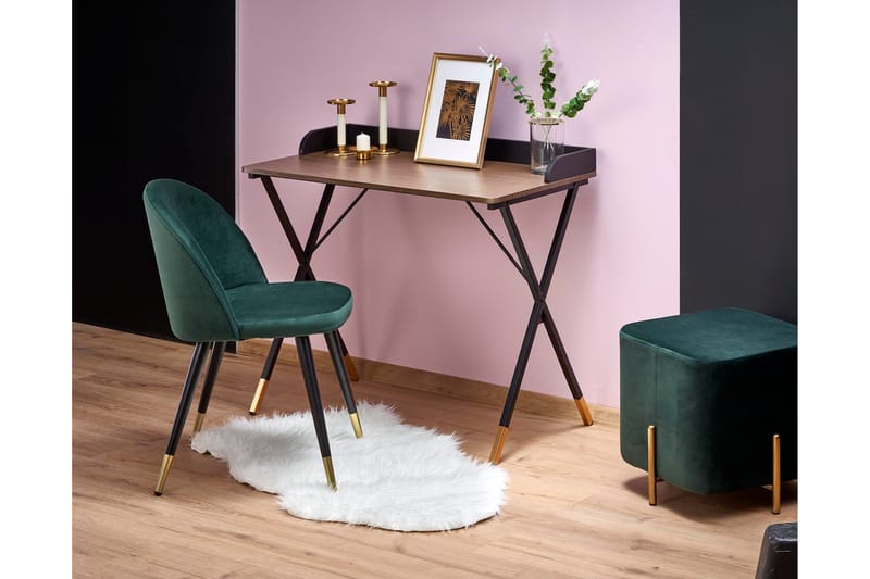 Skrivbord Clearwell 50 cm - Valnötsfärg/Svart/Guld - Möbler - Bord & matgrupp - Kontorsbord - Skrivbord