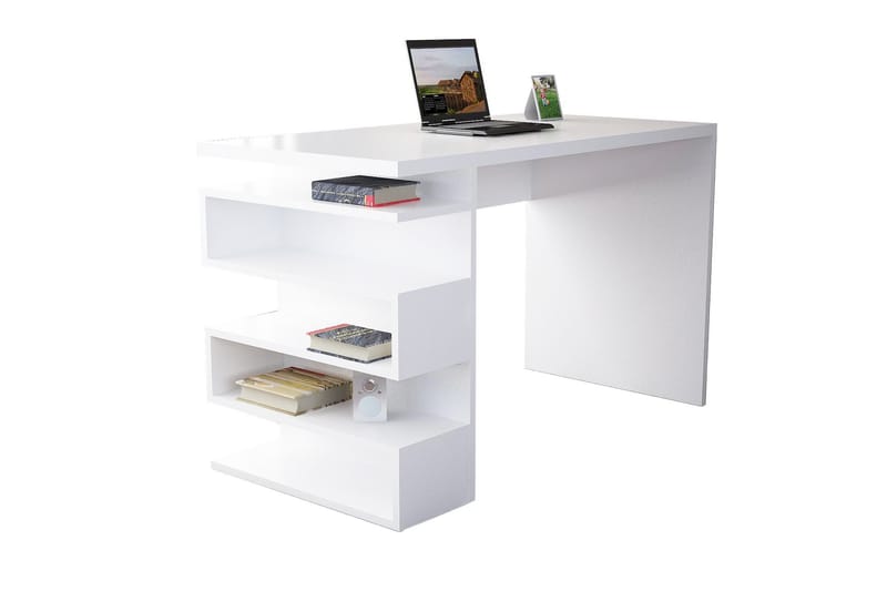 Skrivbord Clora 120 cm med Sidoförvaring - Vit - Möbler - Bord & matgrupp - Kontorsbord - Skrivbord
