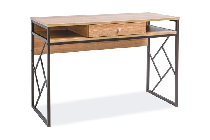 Skrivbord Corcega 110 cm med Förvaring Låda + Hyllor - Natur/Svart - Möbler - Bord & matgrupp - Kontorsbord - Skrivbord