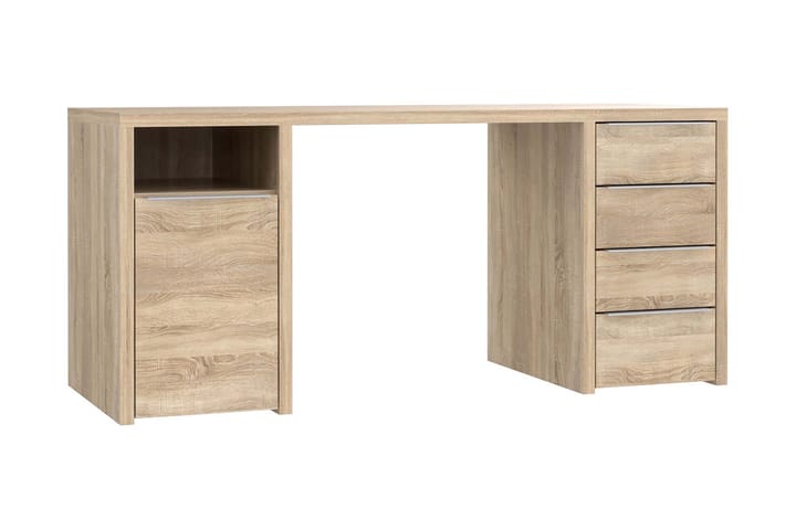 Skrivbord Dabo 160 cm med Förvaring Skåp + 4 Lådor + Hylla - Brun - Möbler - Bord & matgrupp - Kontorsbord - Skrivbord