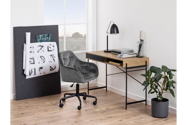 Skrivbord Dalenborg 110 cm med Förvaring Hylla - Svart/Natur - Möbler - Bord & matgrupp - Kontorsbord - Skrivbord