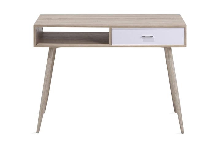 Skrivbord Deoban 100 cm med Förvaring Låda + Hylla - Ljusbrun/Vi - Möbler - Fåtölj & stolar - Kontorsstol & skrivbordsstol