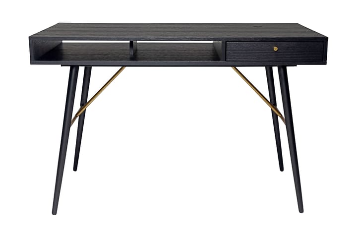 Skrivbord Duda 117 cm med Förvaring Hylla + Låda - Svart - Möbler - Bord & matgrupp - Kontorsbord - Skrivbord