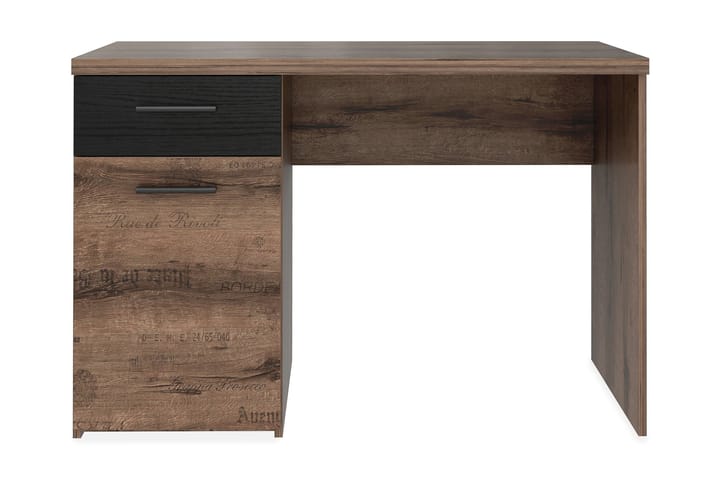 Skrivbord Eurika 110 cm med Förvaring Låda + Skåp - Brun - Möbler - Bord & matgrupp - Kontorsbord - Skrivbord