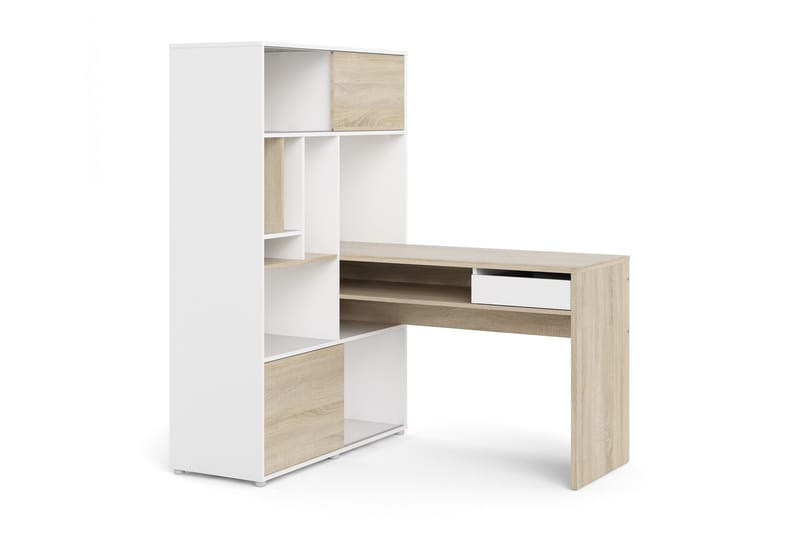 Skrivbord Falksa 100 cm - Vit|Natur - Möbler - Bord & matgrupp - Kontorsbord - Skrivbord