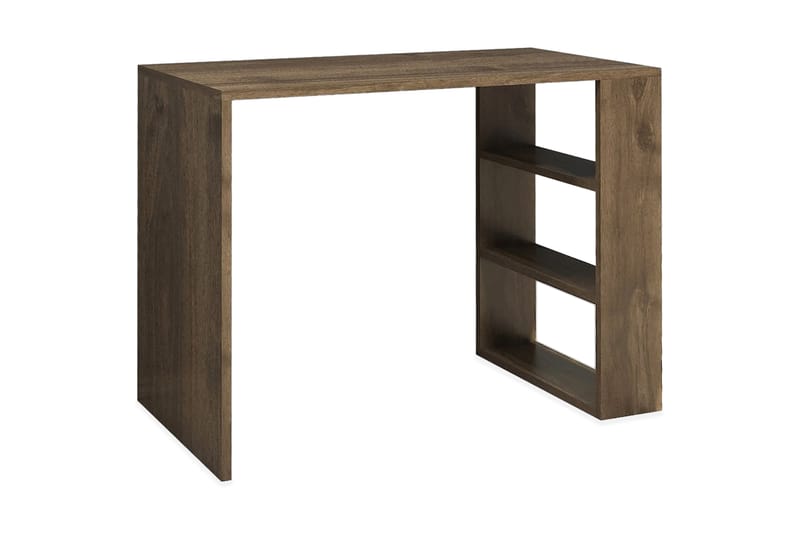 Skrivbord Fatimah 90 cm med Förvaring Hyllor - Valnötsbrun - Möbler - Bord & matgrupp - Kontorsbord - Skrivbord - Hörnskrivbord