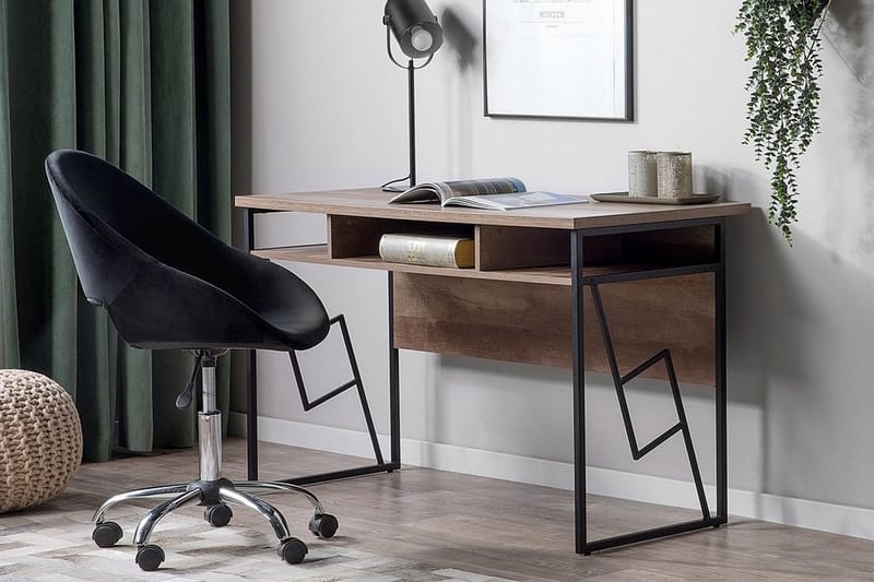 Skrivbord Forrieres 120 cm med Förvaring Hylla - Mörkbrun/Svart - Möbler - Bord & matgrupp - Kontorsbord - Skrivbord