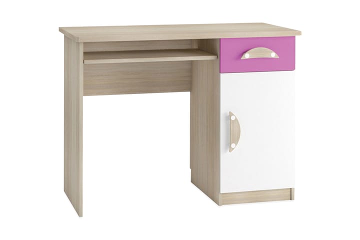 Skrivbord Grayham II 100 cm med Förvaring Skåp+Hylla - Rosa/Vit/Natur - Möbler - Bord & matgrupp - Kontorsbord - Skrivbord