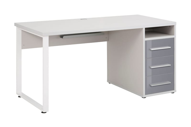 Skrivbord Heiden 150 cm - Vit|Grå|Platinagrå - Möbler - Bord & matgrupp - Kontorsbord - Skrivbord