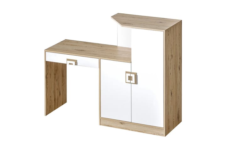 Skrivbord Hermanboda 150 cm med Förvaring Låda + Skåp - Beige/Vit - Möbler - Bord & matgrupp - Kontorsbord - Skrivbord