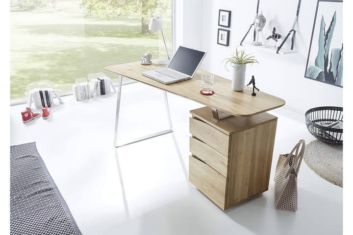 Skrivbord Hilana 150 cm med Förvaring 3 Lådor - Massiv Ek - Möbler - Bord & matgrupp - Kontorsbord - Skrivbord