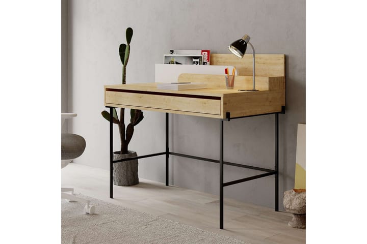 Skrivbord Jakor 108 cm - Natur/Vit - Möbler - Bord & matgrupp - Kontorsbord - Skrivbord