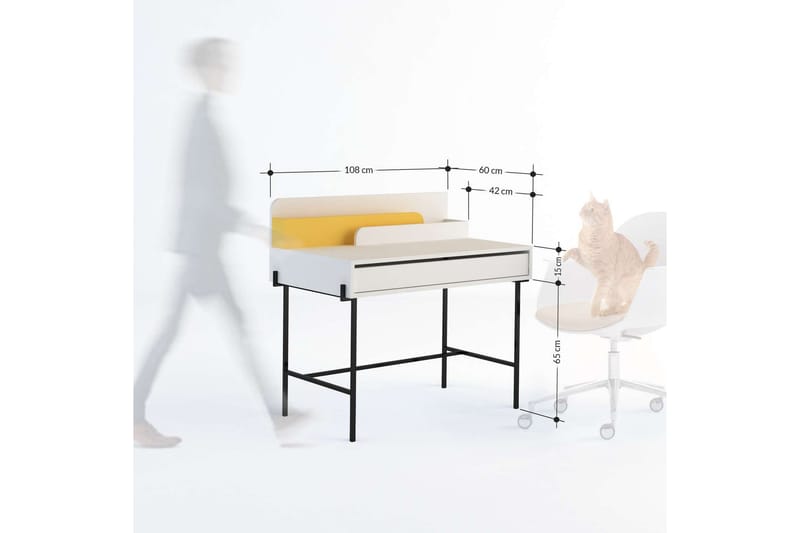 Skrivbord Jakor 108 cm - Natur/Vit - Möbler - Bord & matgrupp - Kontorsbord - Skrivbord