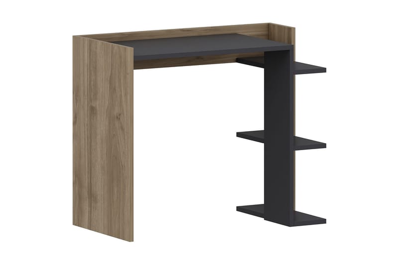 Skrivbord Kanisha 90,6x75x90,6 cm med förvaring - Antracit/Brun - Möbler - Bord & matgrupp - Kontorsbord - Skrivbord