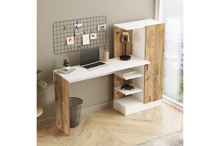 Skrivbord Karron 152 cm - Natur/Vit - Möbler - Bord & matgrupp - Kontorsbord - Skrivbord