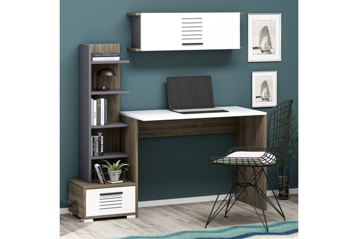 Skrivbord Knista 120x72x120 cm med förvaring - Brun - Möbler - Bord & matgrupp - Kontorsbord - Skrivbord