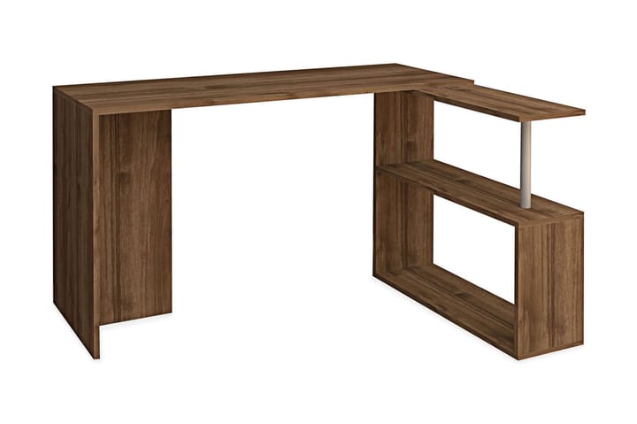 Skrivbord Kvarnbo 130 cm med Förvaring 2 Hyllor - Brun - Möbler - Bord & matgrupp - Kontorsbord - Skrivbord - Hörnskrivbord
