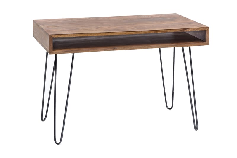 Skrivbord Lochside 110 cm med Förvaring Hylla - Massivt Trä/Svart - Möbler - Fåtölj & stolar - Kontorsstol & skrivbordsstol
