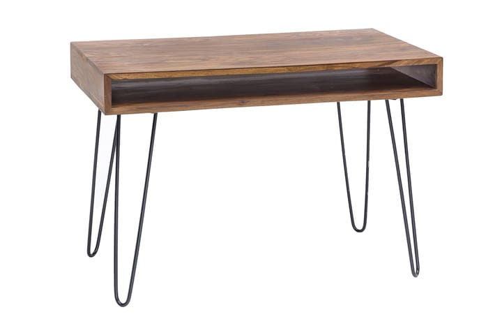 Skrivbord Lochside 110 cm med Förvaring Hylla - Massivt Trä/Svart - Möbler - Bord & matgrupp - Kontorsbord - Skrivbord