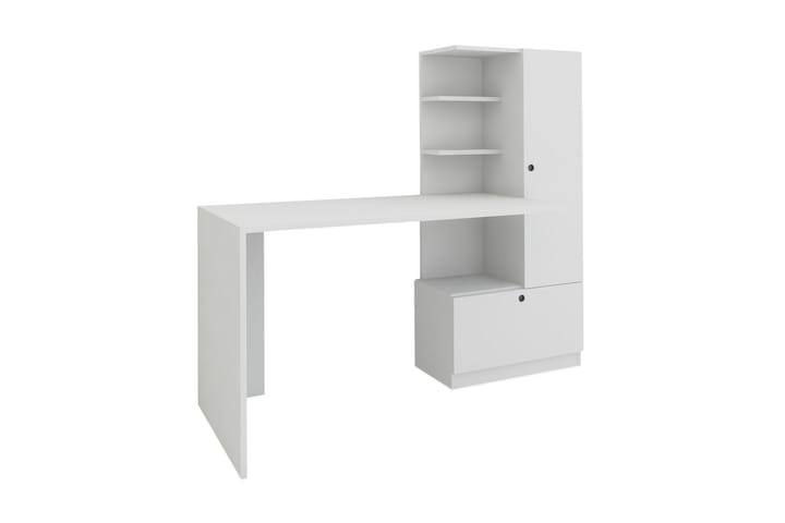 Skrivbord Lorella 150 cm med Förvaring Hyllor + Låda + Skåp - Vit - Möbler - Bord & matgrupp - Kontorsbord - Skrivbord