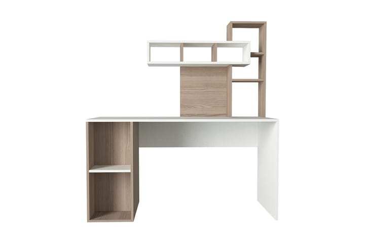 Skrivbord Lundskog 140 cm med Förvaring Hyllor - Vit/Natur - Möbler - Bord & matgrupp - Kontorsbord - Skrivbord