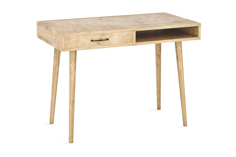 Skrivbord Lundtorp 105 cm med Förvaring Hylla + Låda - Brun - Möbler - Bord & matgrupp - Kontorsbord - Skrivbord