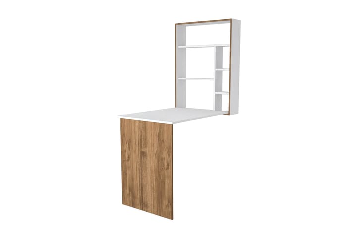 Skrivbord Magicbox 77 cm med Förvaring Hyllor Vit/Brun - Homemania - Möbler - Bord & matgrupp - Kontorsbord - Skrivbord