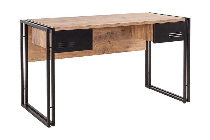 Skrivbord Masako 139 cm med Förvaring 2 Lådor - Trä/Svart - Möbler - Bord & matgrupp - Kontorsbord - Skrivbord