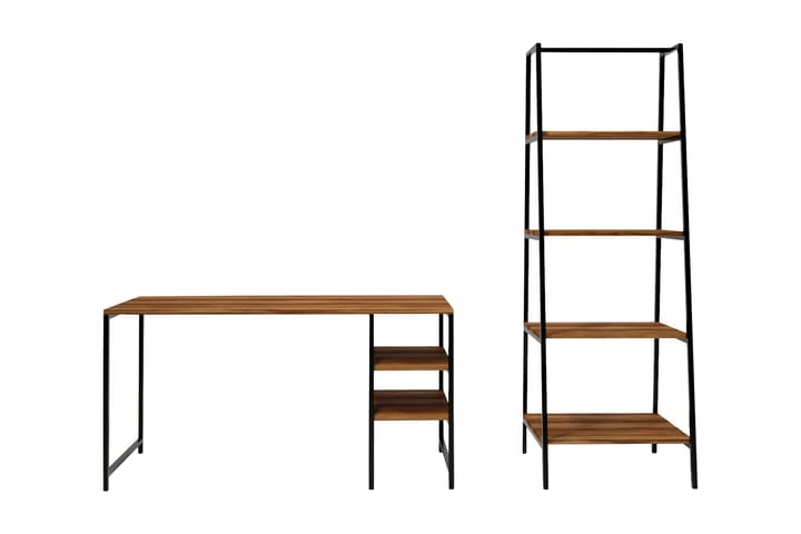 Skrivbord Mavericka 120x180x120 cm med förvaring - Brun - Möbler - Bord & matgrupp - Kontorsbord - Skrivbord