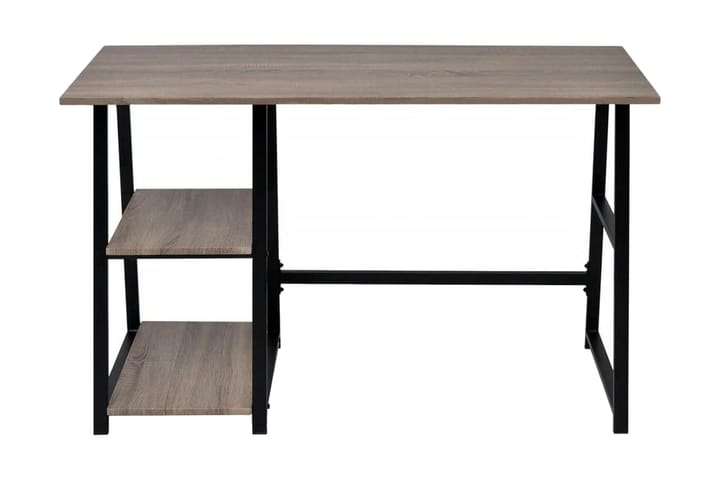 Skrivbord med 2 hyllor grå/ek - Grå - Möbler - Bord & matgrupp - Kontorsbord - Skrivbord