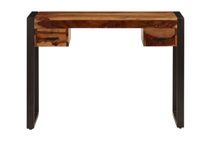 Skrivbord med 2 lådor 110x50x77 cm massivt sheshamträ - Brun - Möbler - Bord & matgrupp - Kontorsbord - Skrivbord