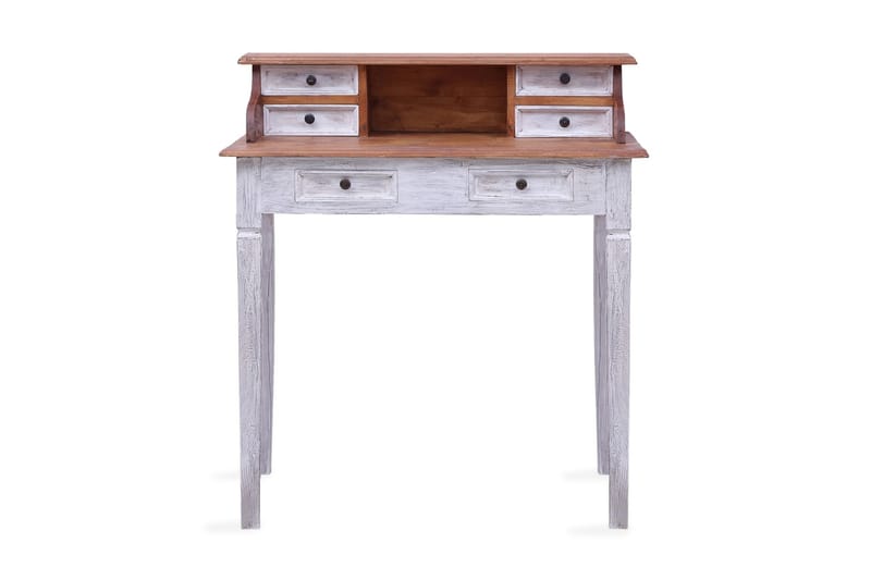 Skrivbord med lådor 90x50x101 cm massivt återvunnet trä - Vit - Möbler - Bord & matgrupp - Kontorsbord - Skrivbord