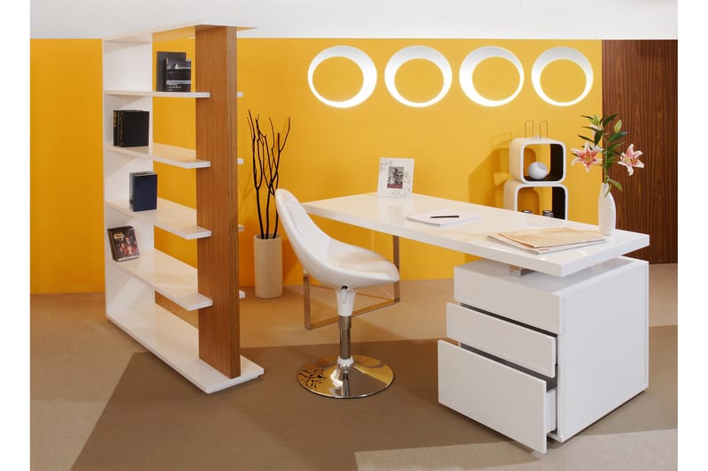 Skrivbord Miehlen 160 cm med Förvaring 3 Lådor - Vit - Möbler - Bord & matgrupp - Kontorsbord - Skrivbord