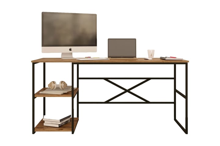 Skrivbord Mockba 160x75x160 cm med förvaring - Grön - Möbler - Bord & matgrupp - Kontorsbord - Skrivbord