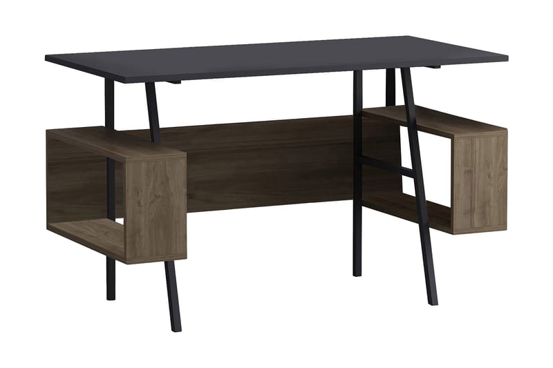 Skrivbord Oldenzaal 120x73,8x120 cm med förvaring - Antracit/Brun - Möbler - Bord & matgrupp - Kontorsbord - Skrivbord