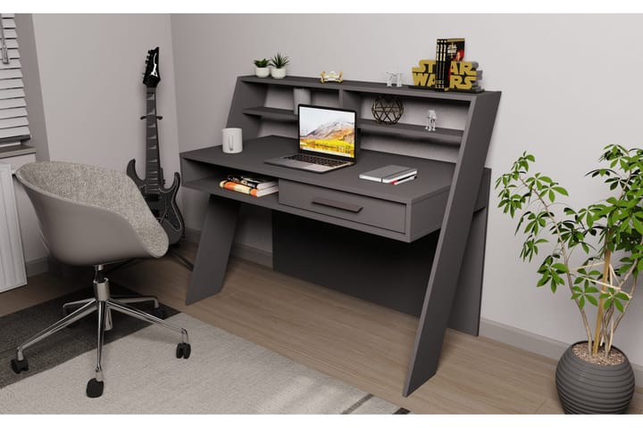 Skrivbord Oxaca 59,6x104,3x123,6 cm med förvaring - Antracit - Möbler - Bord & matgrupp - Kontorsbord - Skrivbord