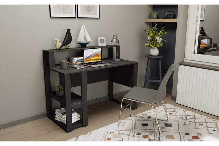 Skrivbord Oxaca 59,6x95,2x120 cm med förvaring - Antracit - Möbler - Bord & matgrupp - Kontorsbord - Skrivbord